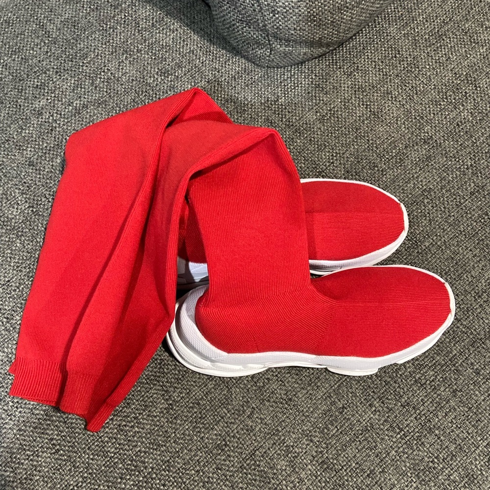 Jeffrey Campbell Red Sock boots size 6